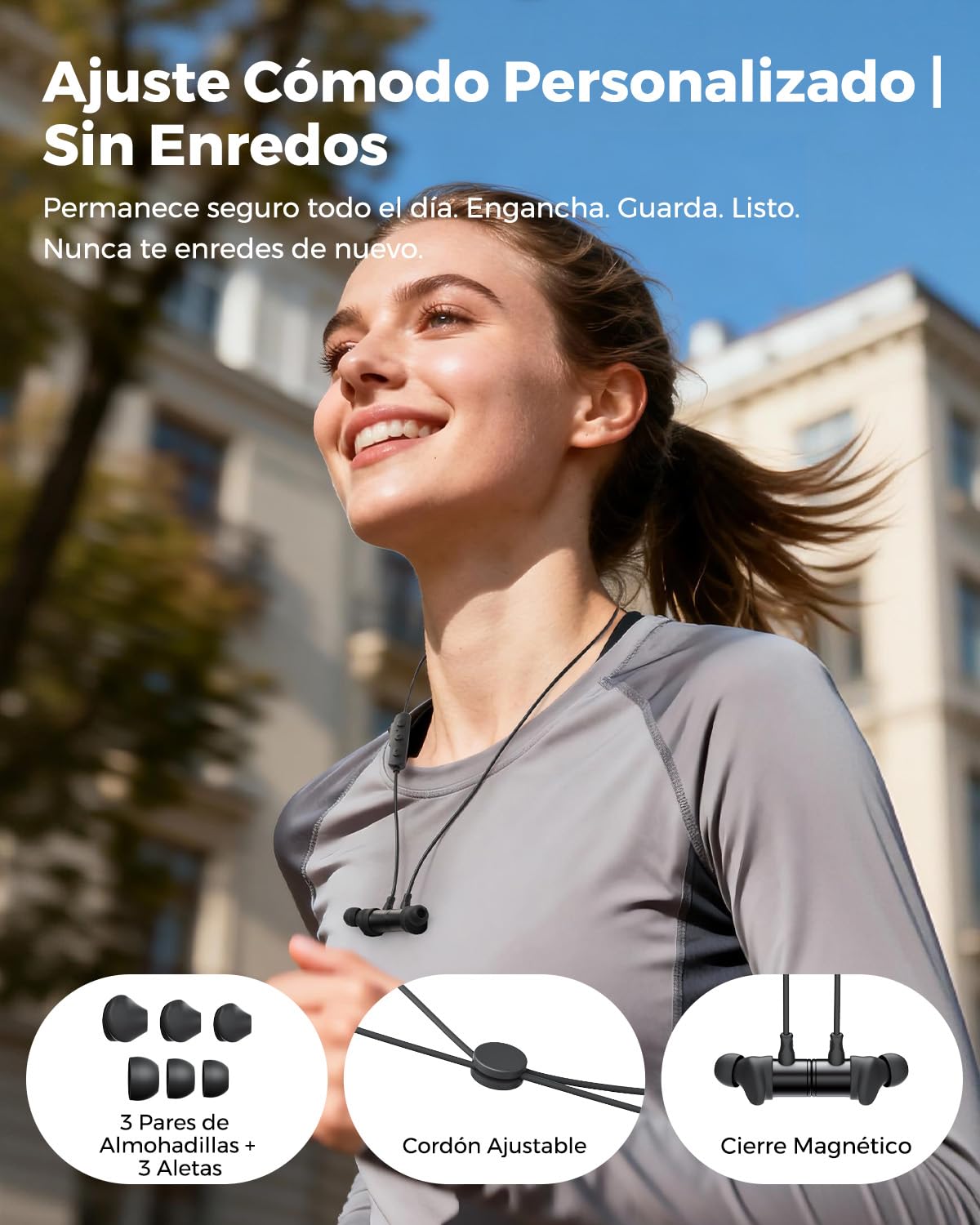 truefree HD-100 Auriculares Inalámbricos Bluetooth 6.0, Cascos inalambricos Deportivos de Cuello, Sonido Espacial 360, Audio LDAC Hi-Res, Cancelación de Ruido AI, IP67 Impermeable, 20H de batería