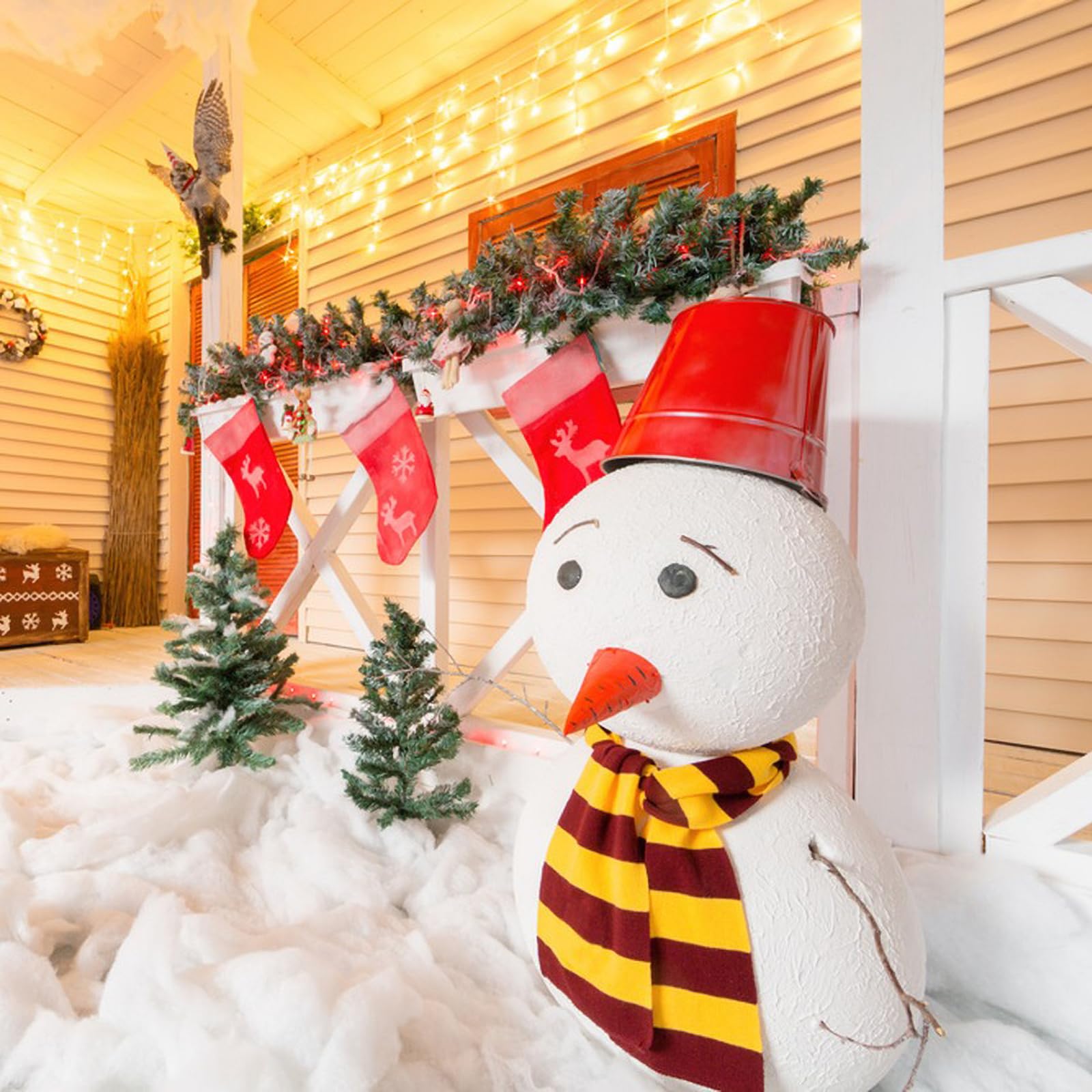 RANJIMA Manta de nieve artificial para Navidad, 80 x 240 cm, gruesa, suave, decoración navideña, manta de nieve, nieve artificial para árbol de Navidad, pantallas de pueblo de invierno, camino de mesa