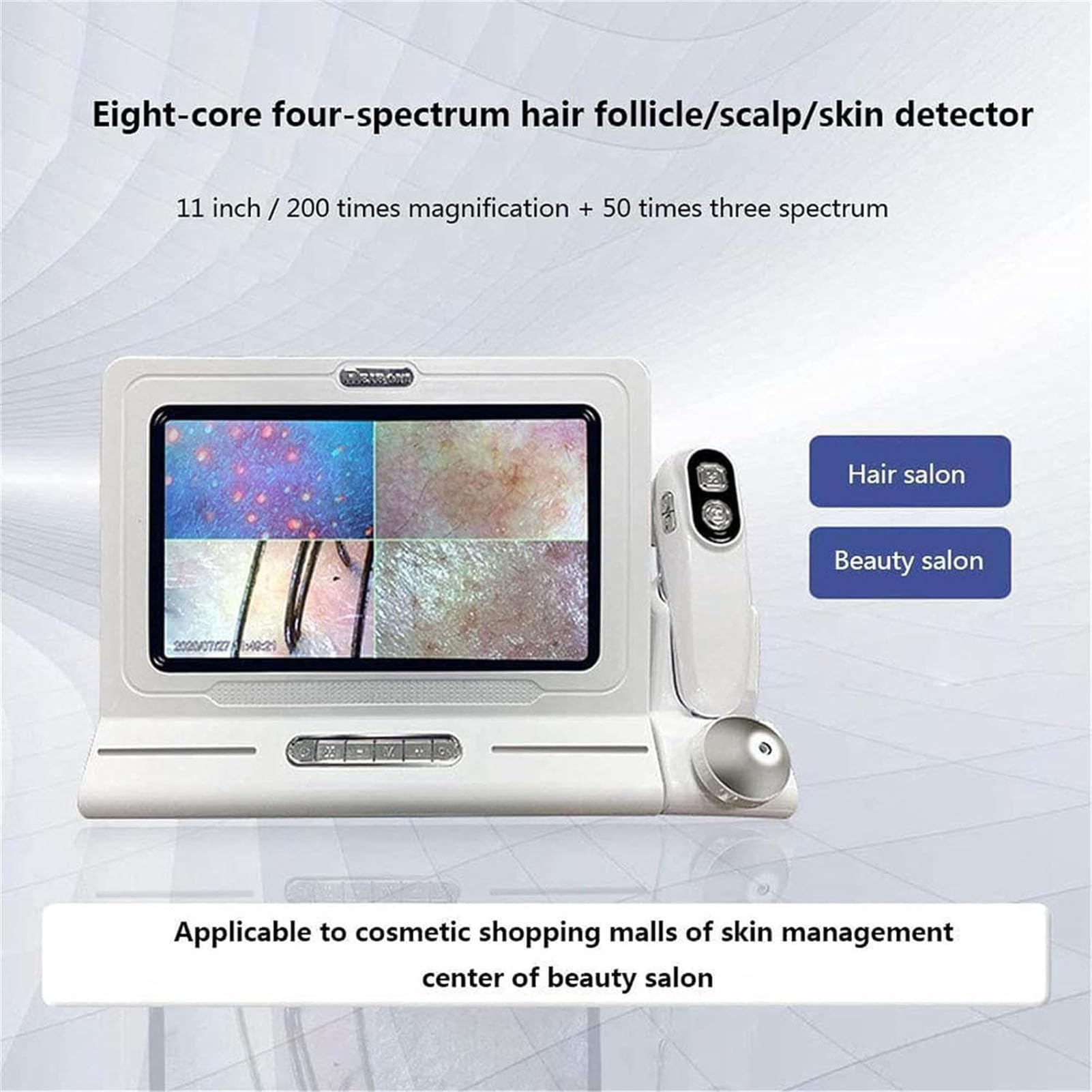 Analizador de Cabello Profesional para DiagnóStico de Piel, Microscopio Capilar, Detector de Piel/FolíCulo Piloso/Cuero Cabelludo, Almacenamiento de 16G (200X/50X)