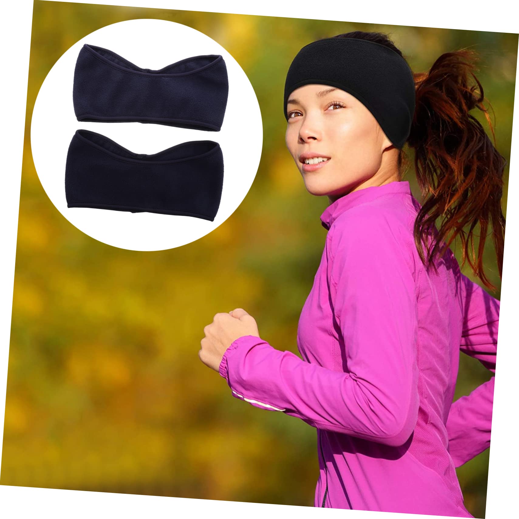 Homoyoyo 2pcs Unisex Ear Warmer Fleece Headbands Women Warmers Head Bands Unisex Ear Muff Cold-proof Hair Band Sports Wrap Ear Covered Headband Full Cover Ear Muff Sports Headband