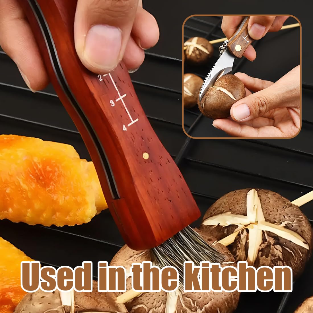 Coltello per Funghi in Acciaio Inox con Spazzola - Raccolta e Pulizia Micologica
