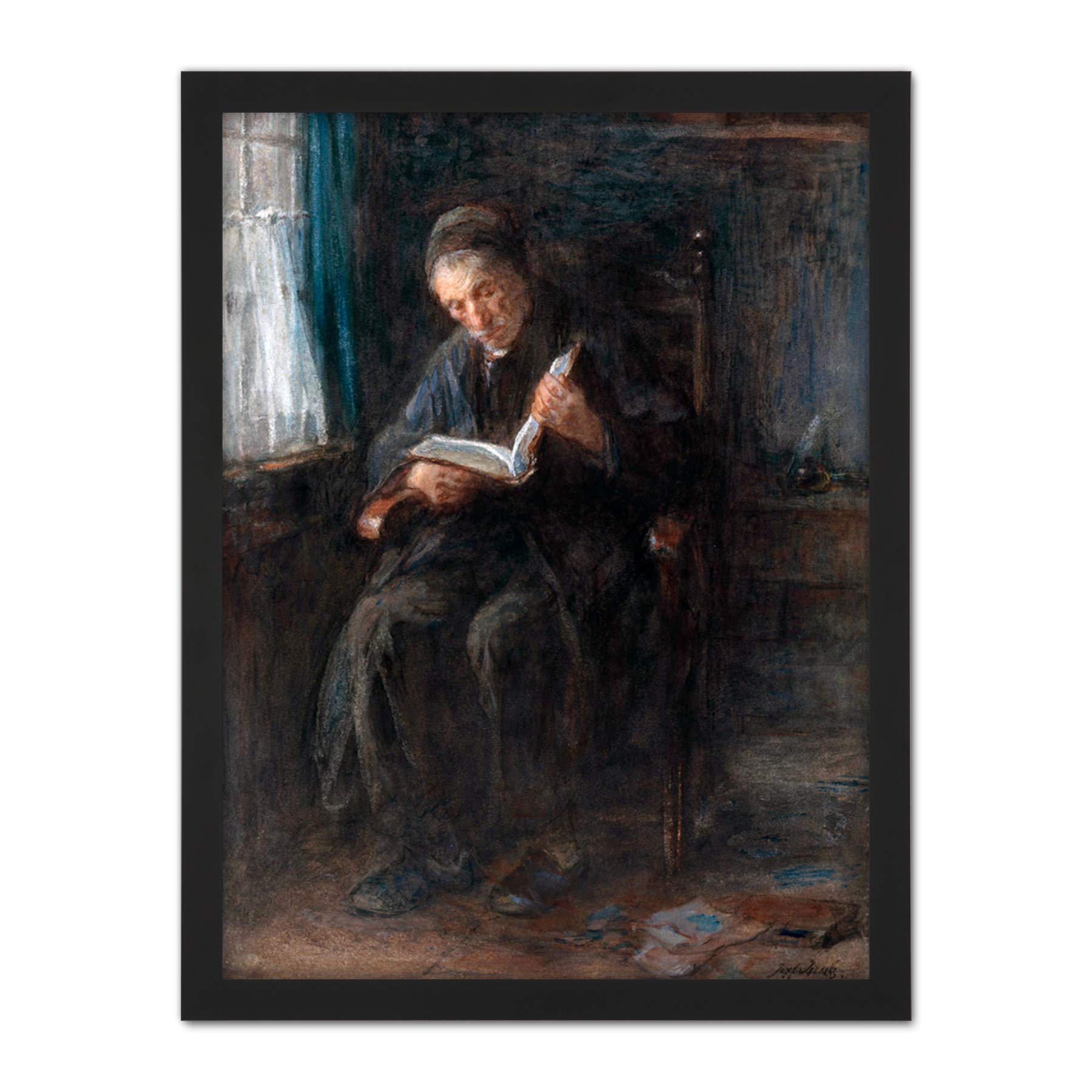 Artery8 Jozef Israels The Rabbi Religion Painting Artwork Framed Wall Art Print 18X24 Inch