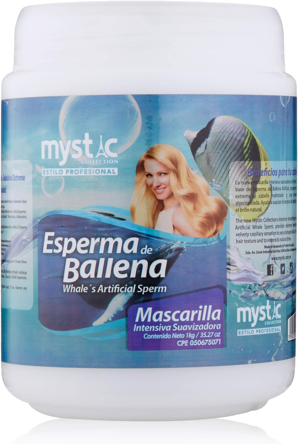 - Whale Sperm Hair Mask Treatment for Damaged Hair 35 Oz - Nourishes and Repairs Dry Hair - Deep Conditioning for Shiny and Smooth Hair