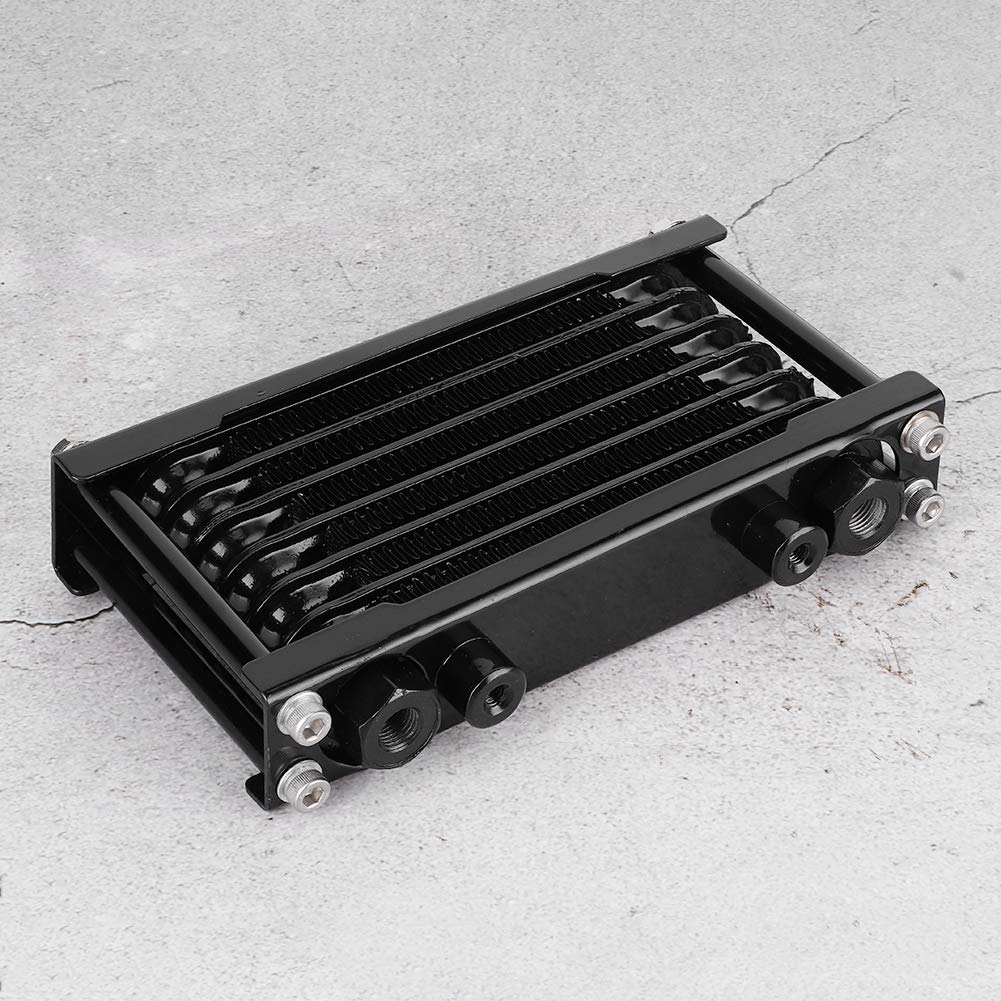 Radiador de motocicleta, enfriador de aceite del motor Radiador de refrigeración universal apto para mono coche 100-250CC Dirt Bike ATV 4 ruedas