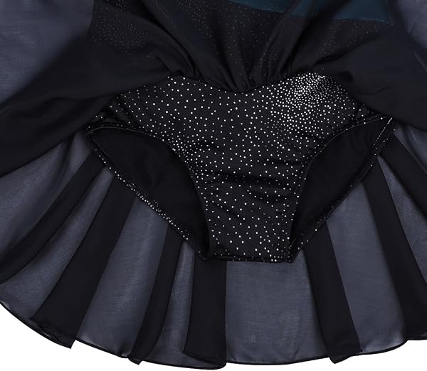 Mallot de ballet/danza con tutú para chica / vestido sin mangas con rayas multicolor, 2-11 años - 3