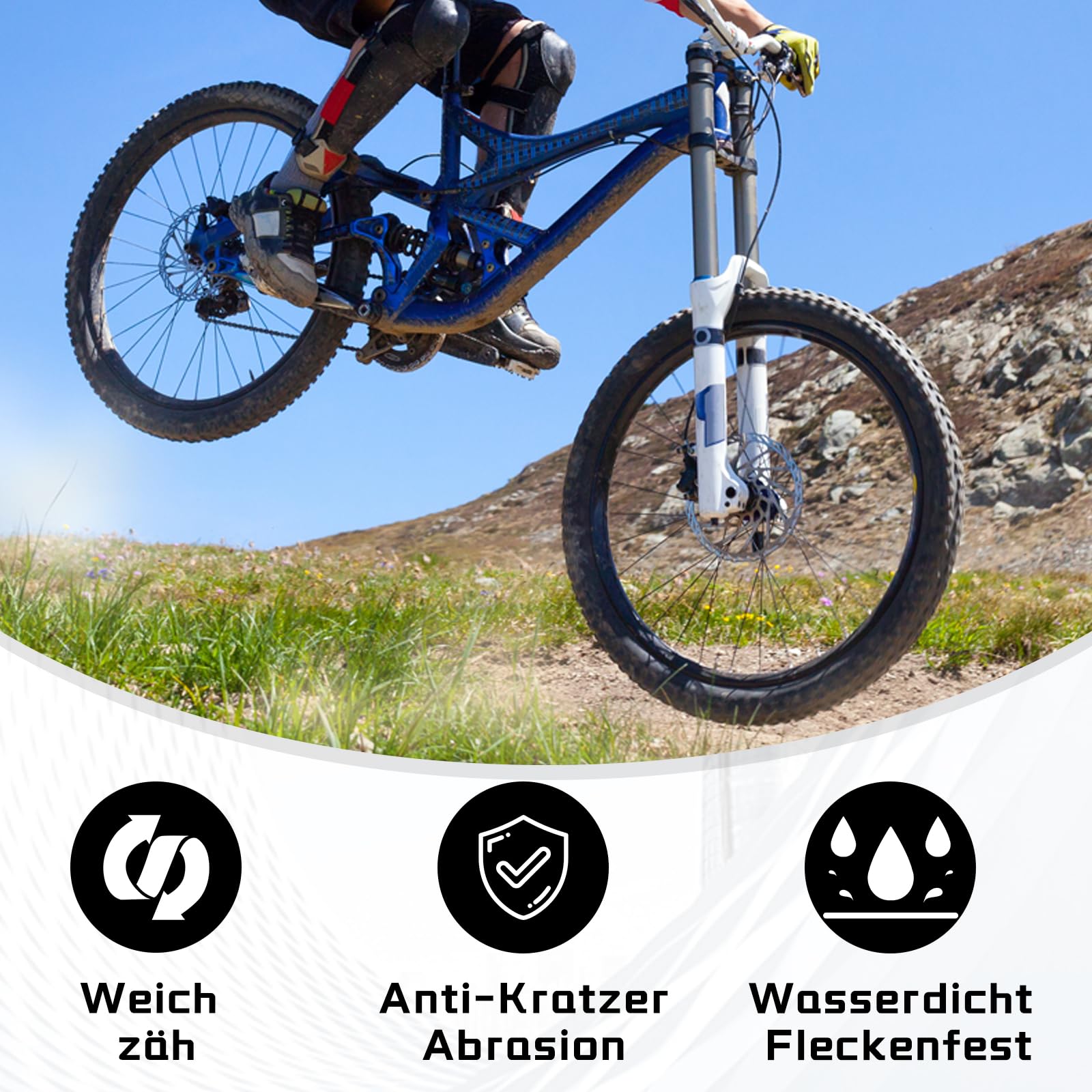 Lot de 2 autocollants de protection pour cadre de vélo, film de protection pour vélo, film de protection de cadre pour vélo, film de protection de peinture pour vélo, pour protection du cadre