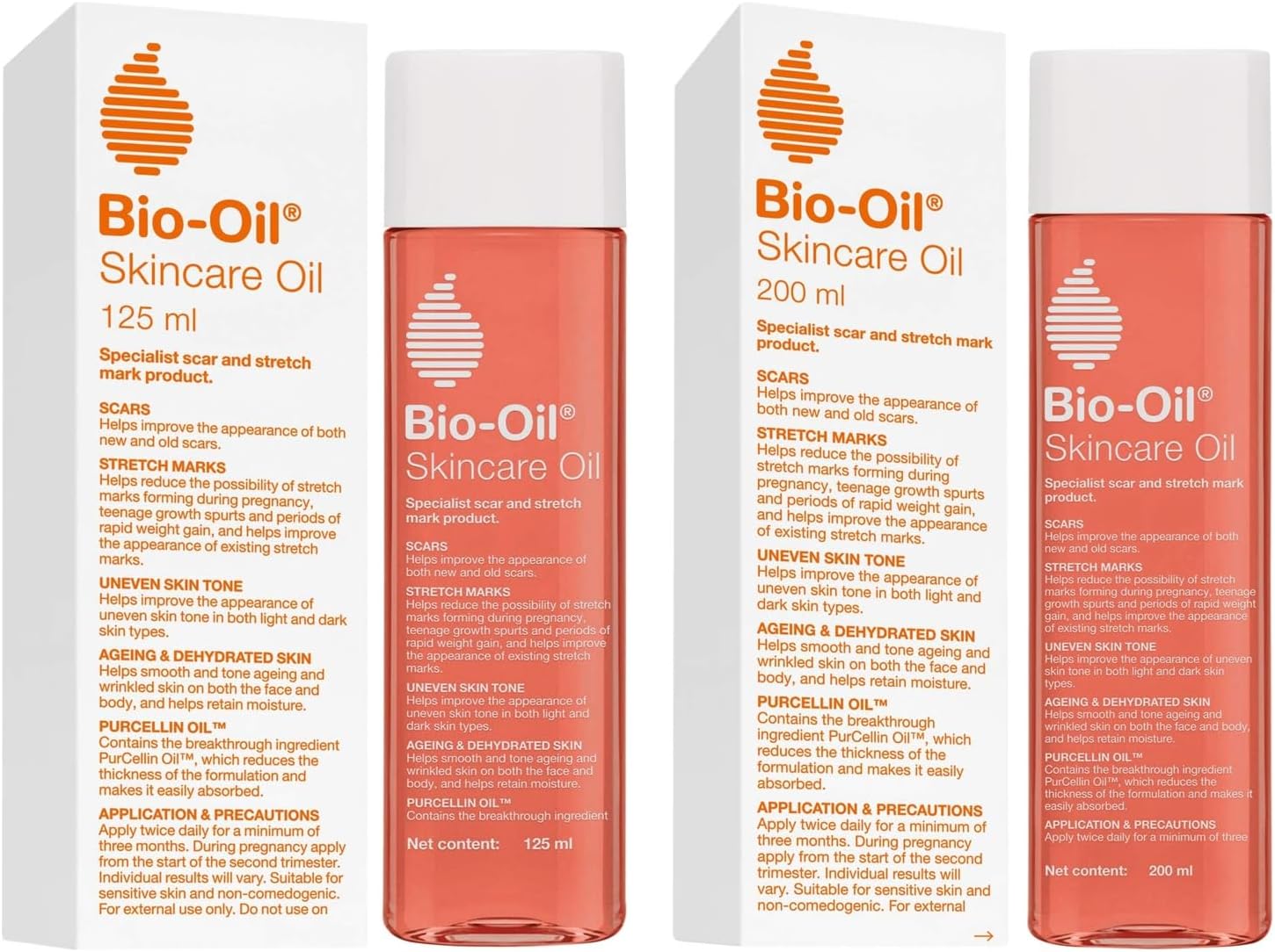 200 ml (Specialist Skin Care Oil - Scars, Stretch Mark, Ageing, Uneven Skin Tone) and 125 ml (Specialist Skin Care Oil - Scars, Stretch Mark, Ageing, Uneven Skin Tone), Combination Skin
