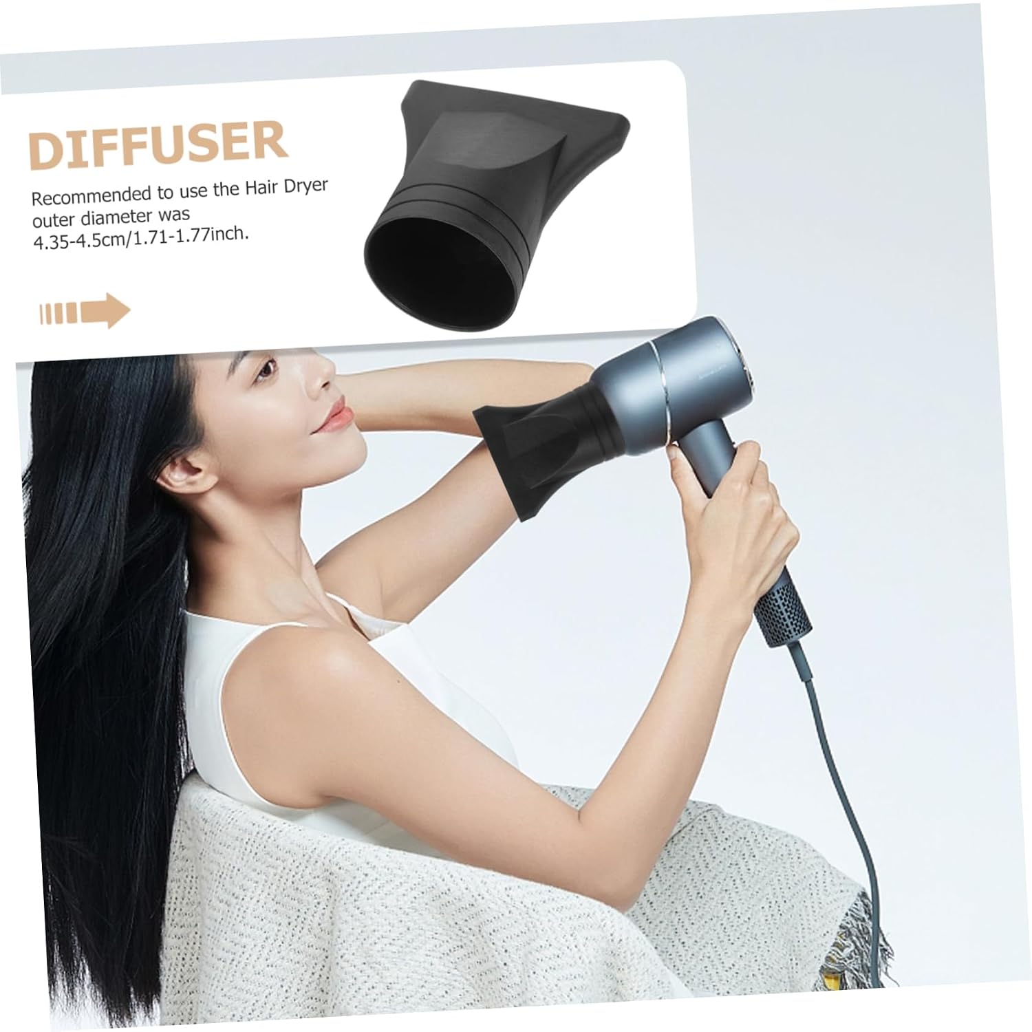 3pcs Travel Blow Dryer Diffuser Plastic Dryer Nozzle Hair Attachment for Frizz Reduction