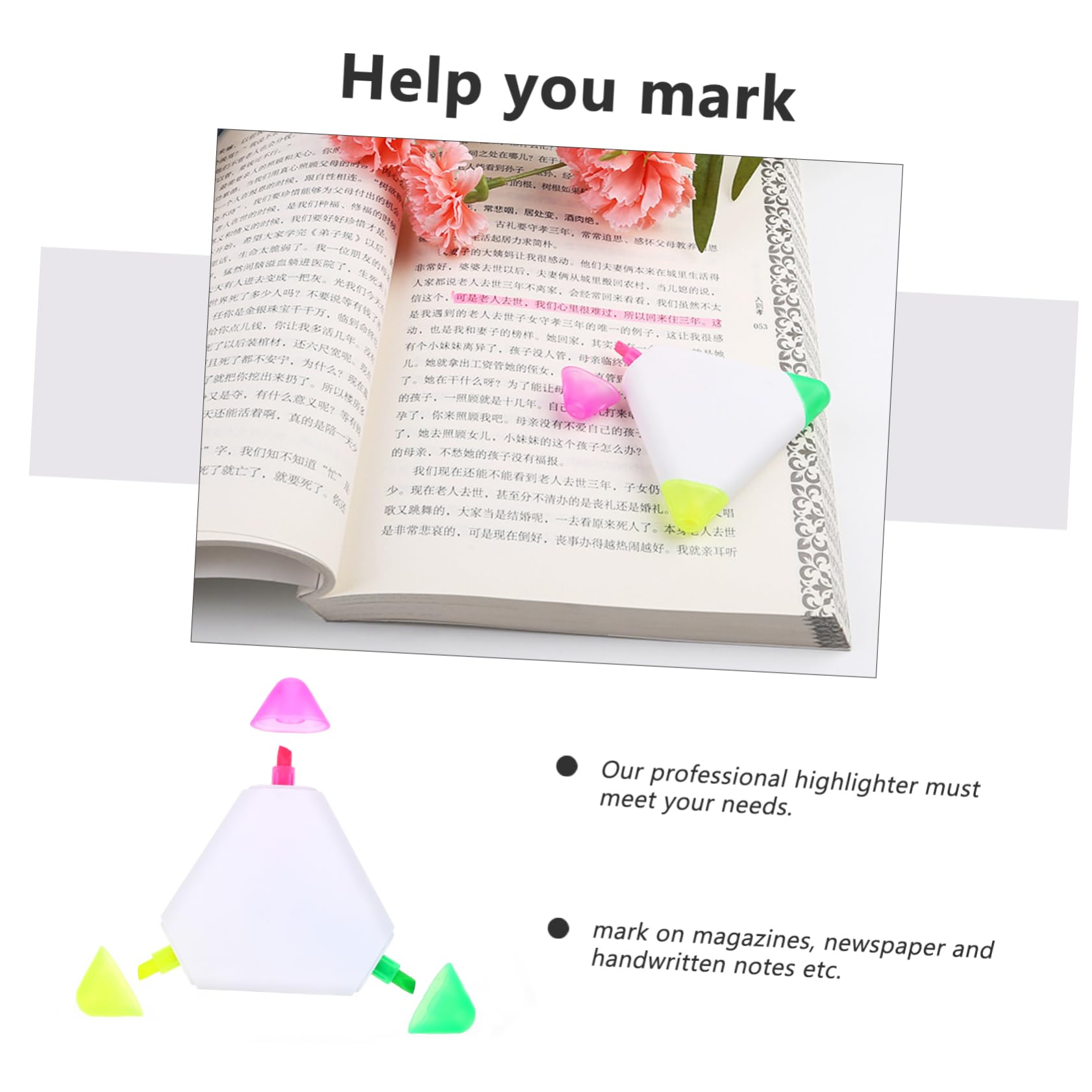 Angoily 6 Sätze Textmarker Fluoreszierender Farbstift Dreieckmarker Hervorheben Schreibstifte Fluoreszierende Zeichenstifte Fluoreszierender Markierungsstift Dreieckstifte 5 Stück * 6