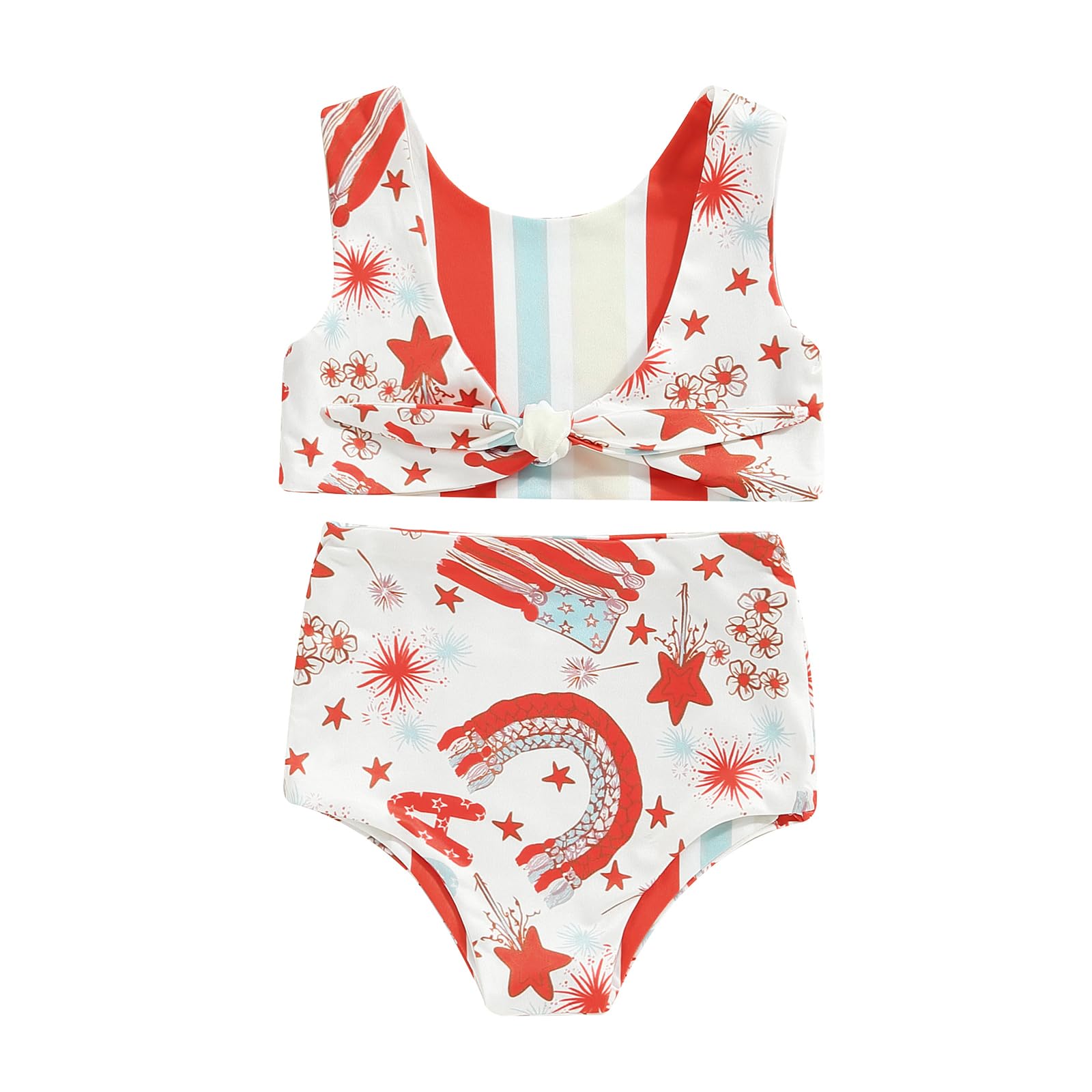 Doqcey Toddler Baby Girls Swimwear Infant One Piece Swimsuit Bikini Sleeveless Hollow Bathing Suit Summer Beach Wear Outfit (Red Two Sided, 0-6 Months)