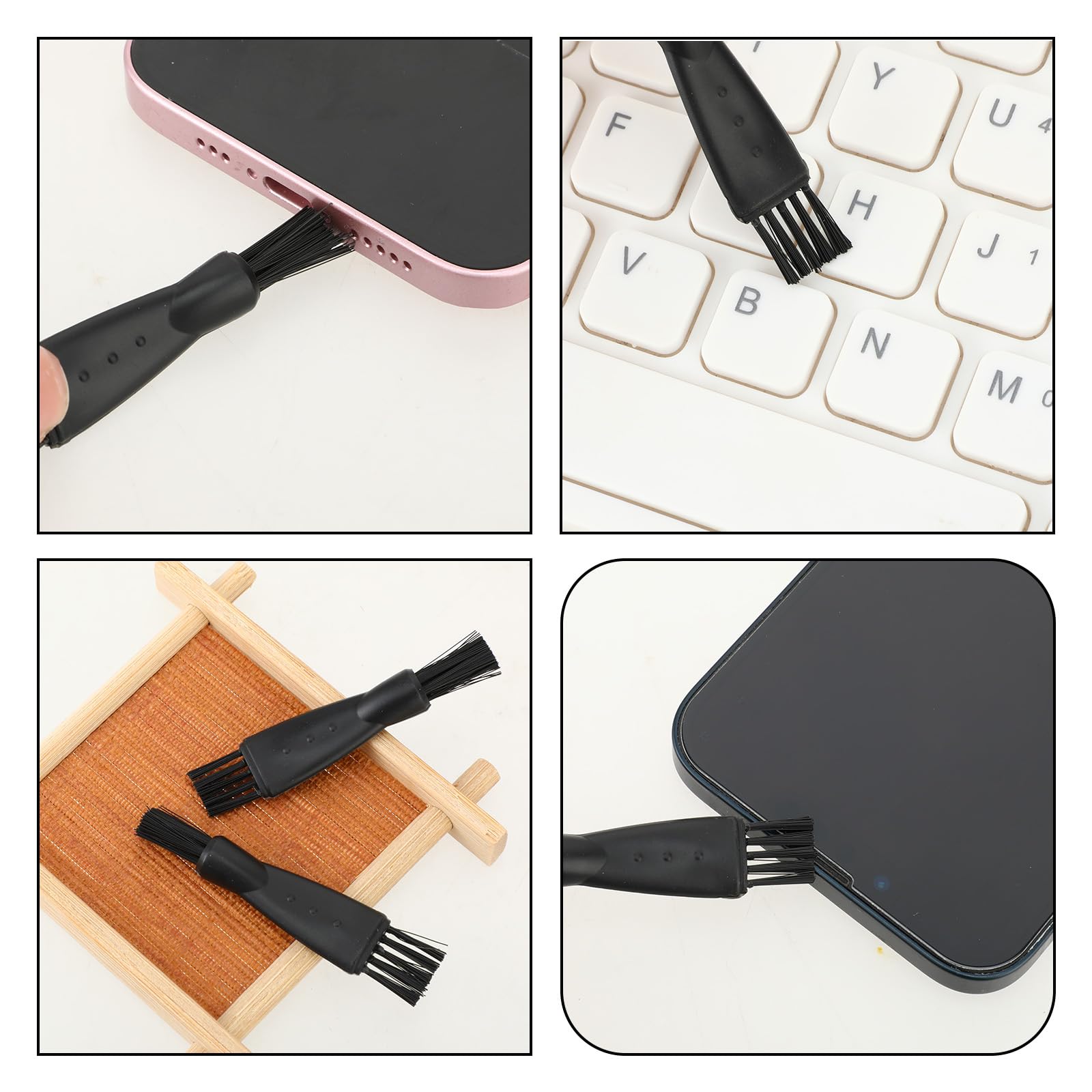Molain 12 cepillos de afeitar, cepillo de limpieza eléctrico, cepillos de afeitar, cepillo de limpieza de doble cabeza, mini cepillo para afeitar, piezas de teclado, limpieza de recortadora de pelo