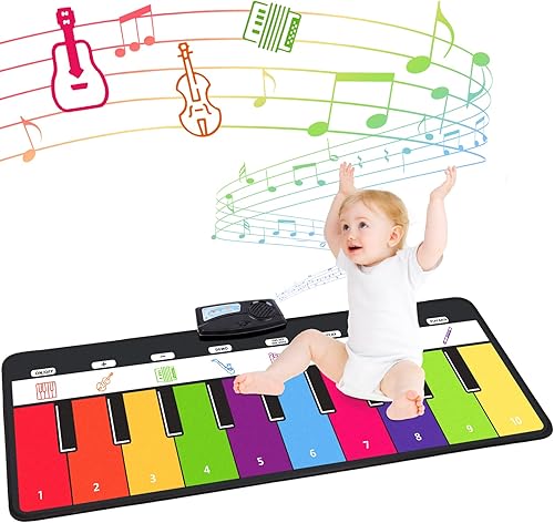Miniatura 1 de TWFRIC Coloridas esteras de piano con 38 sonidos de música, para niños, portátil de danza, música y piano, juguete musical, juego de juegos
