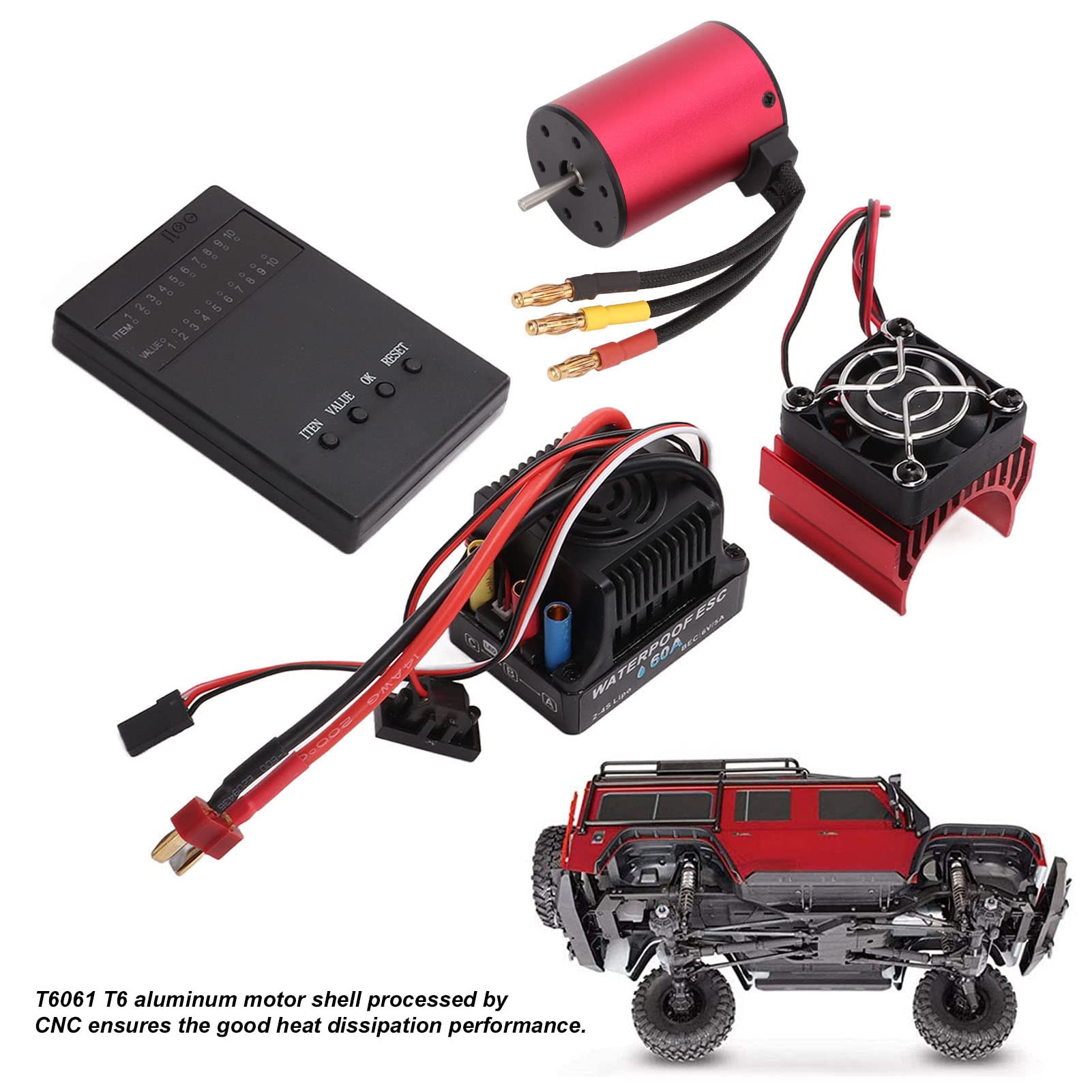 Zestaw Bezszczotkowego Silnika RC z 60A ESC do Samochodów 1/10