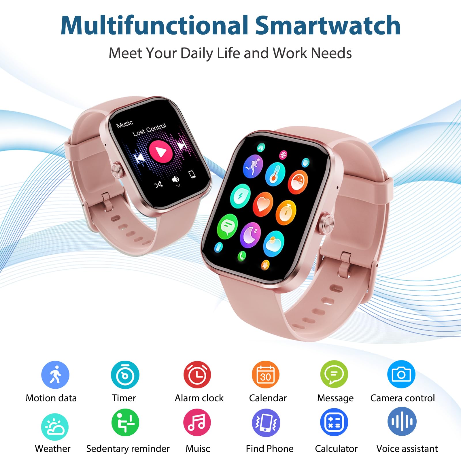 Android smartwatch armband heren telefoonfunctie - 1.85 inch