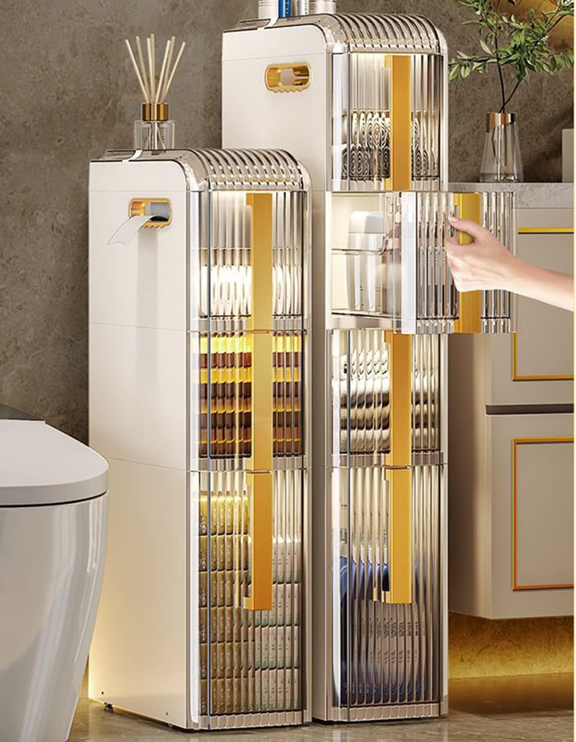 Narrow Slim Rolling Storage Cart and Organizer, 7.2 inches