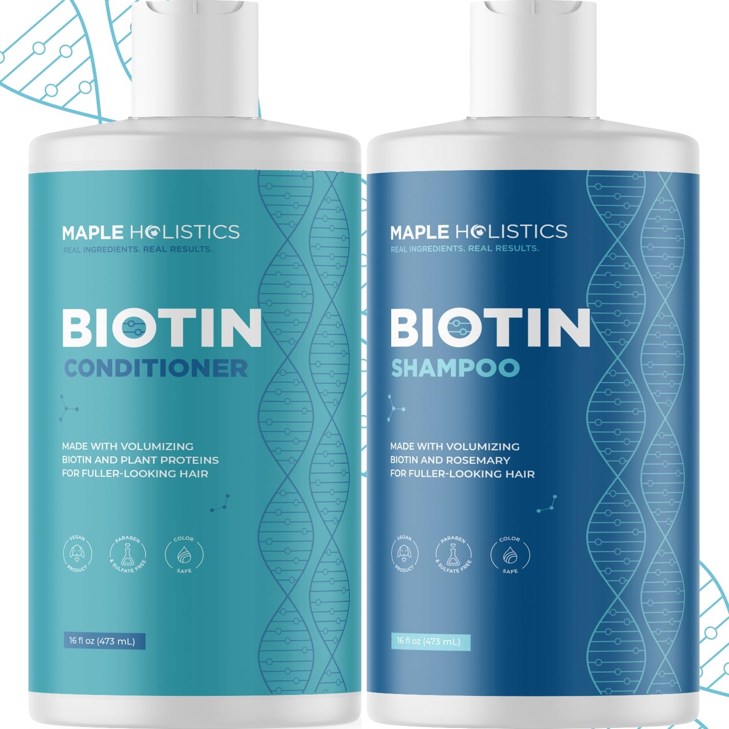 Rosemary - Set shampoo e balsamo alla biotina, shampoo volumizzante e balsamo per diradare i capelli, per donne e uomini, con vitamine del gruppo B nutrienti, senza solfati senza parabeni e silicone