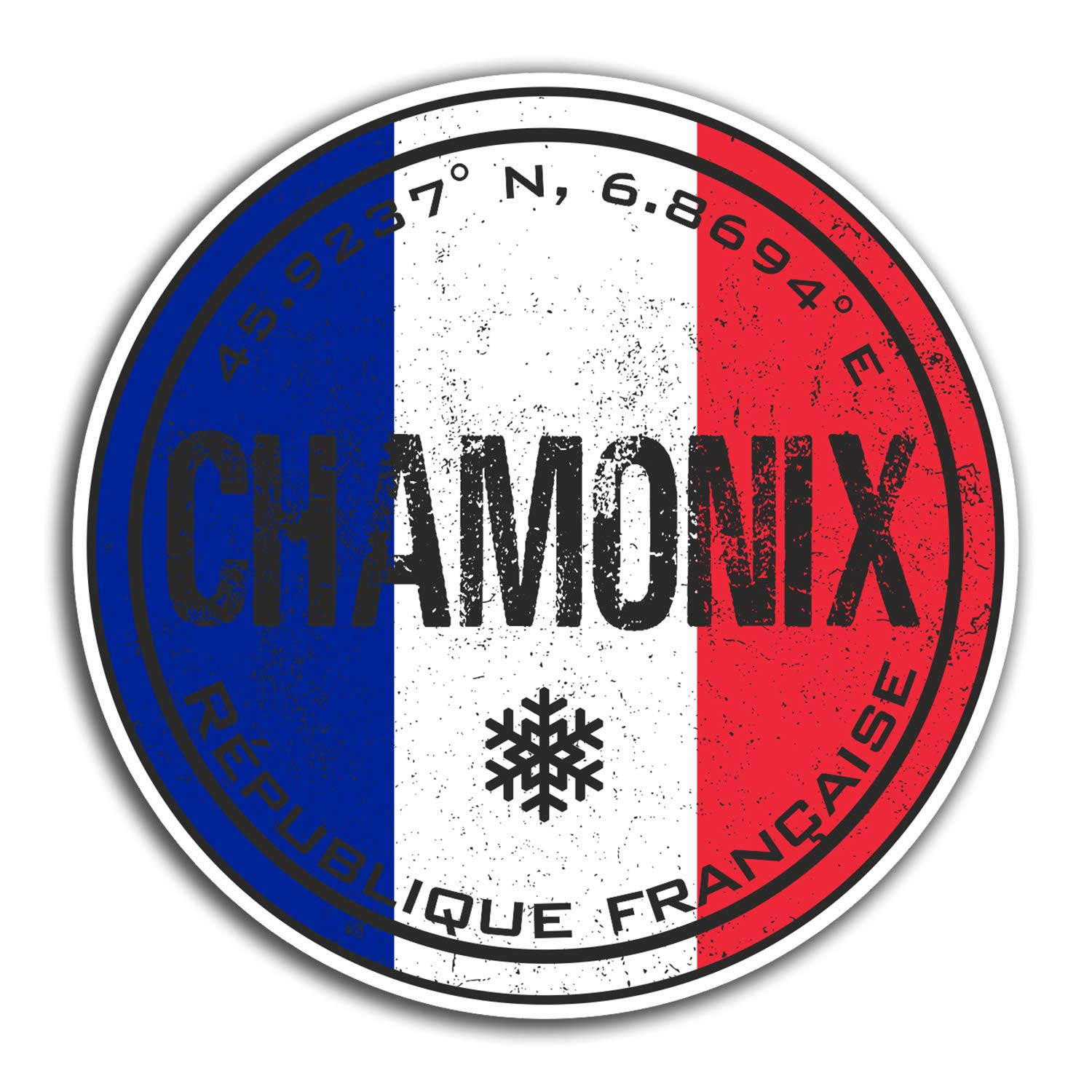 Destination Vinyl Ltd Multi 2 X 10Cm Chamonix France Vinyl Stickers - Travel Sticker Laptop Luggage #23279 (10Cm Wide)