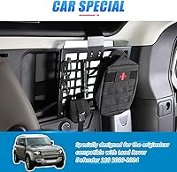 Vista 3 de YIWANG Organizador de cesta de almacenamiento de maletero de automóvil de aleación de aluminio negro para Land Rover Defender 110 2020-2022