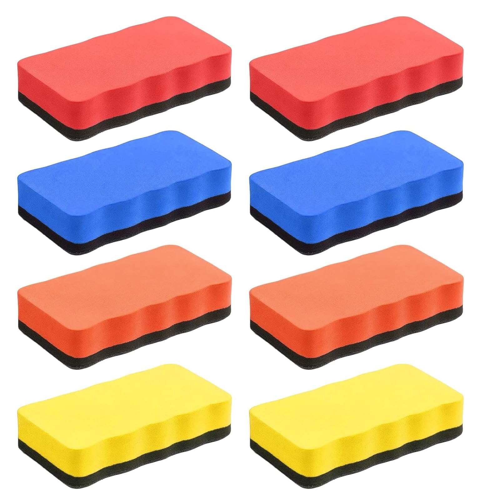 8Pcs Magnetic Whiteboard Eraser, 4 Colors EVA Whiteboard Rubber