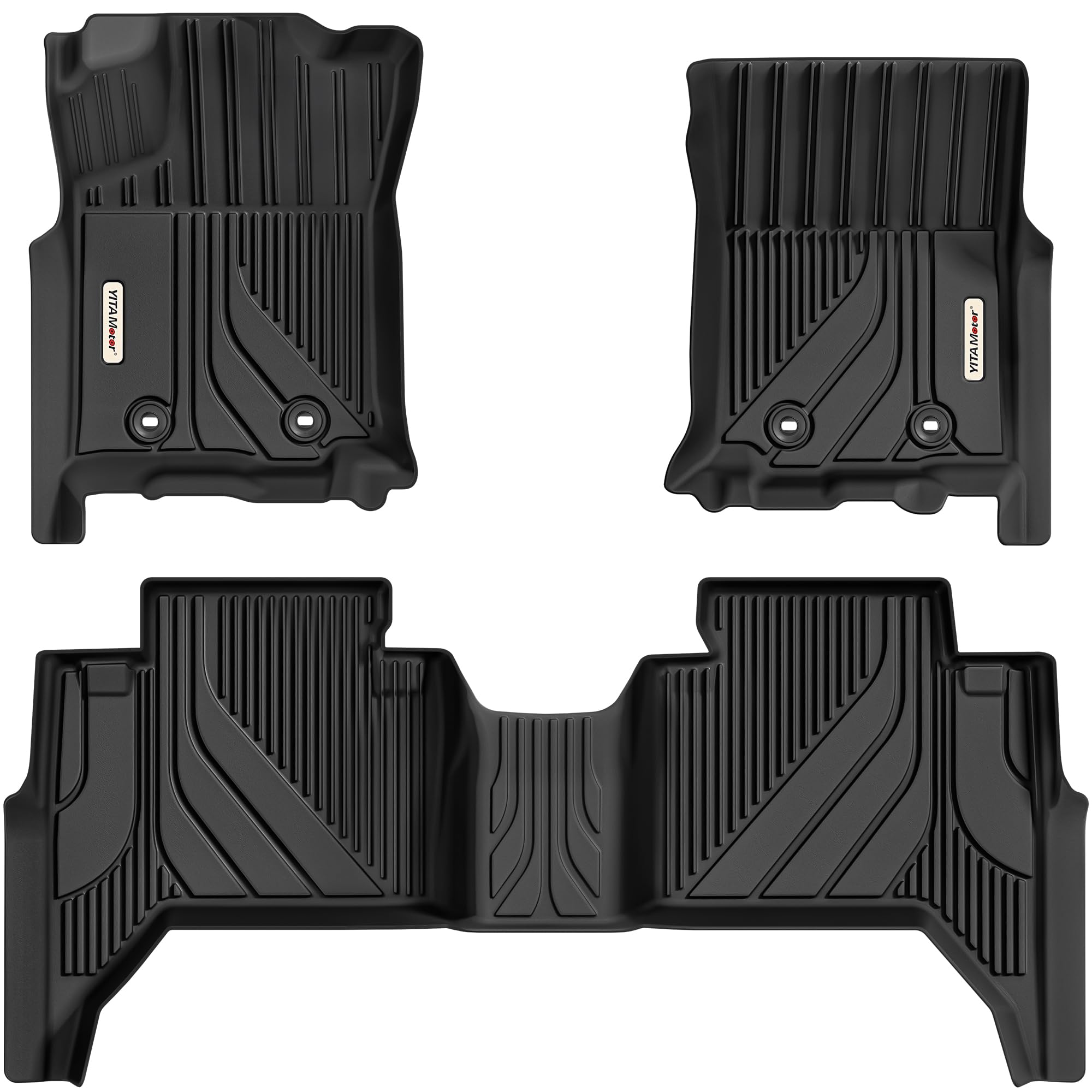 YITAMOTOR Floor Mats for Toyota Tacoma 2016-2023 Double Cab Automatic, Custom Fit All Weather Anti-Slip TPE Rubber Mat, Toyota Tacoma Accessories SR/SR5/TRD/Limited/Trail Floor Liner, 1st & 2nd Row