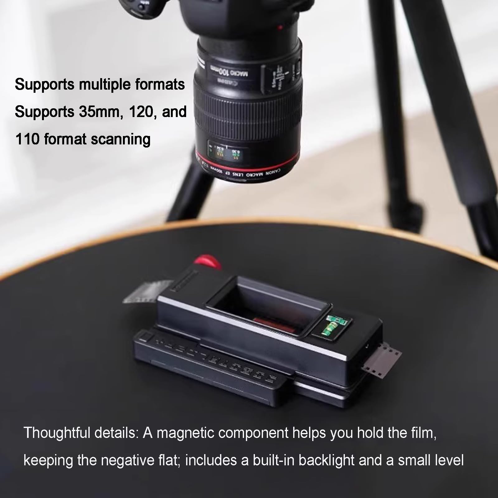 Film Scanner - Sistema di digitalizzazione negativo e diapositiva da 35 mm e 120 con pannello luminoso e clip fissa, compatibile con telefoni e fotocamere DSLR