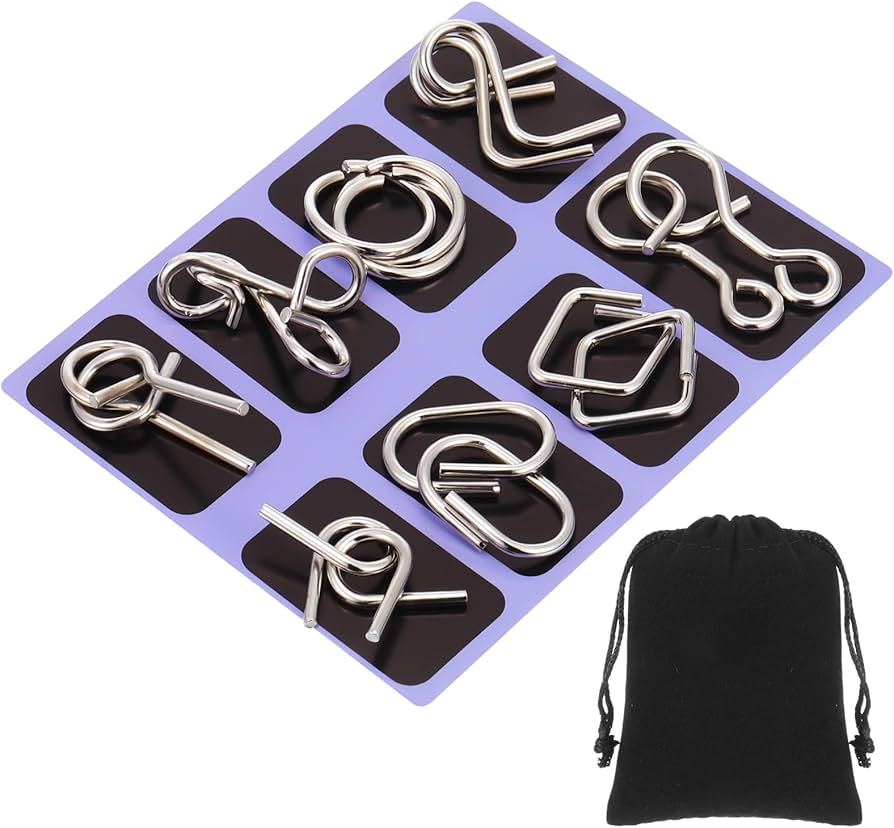 Amazon.com: Yilloog Metal Wire Puzzle Set of 8 with Pouch, Brain