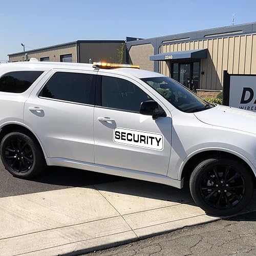 Miniatura 3 de Paquete de 2 oficiales de seguridad resistentes (18 x 6 pulgadas) Signs magnéticos para vehículos de patrulla, camiones de guardia de seguridad, SUV