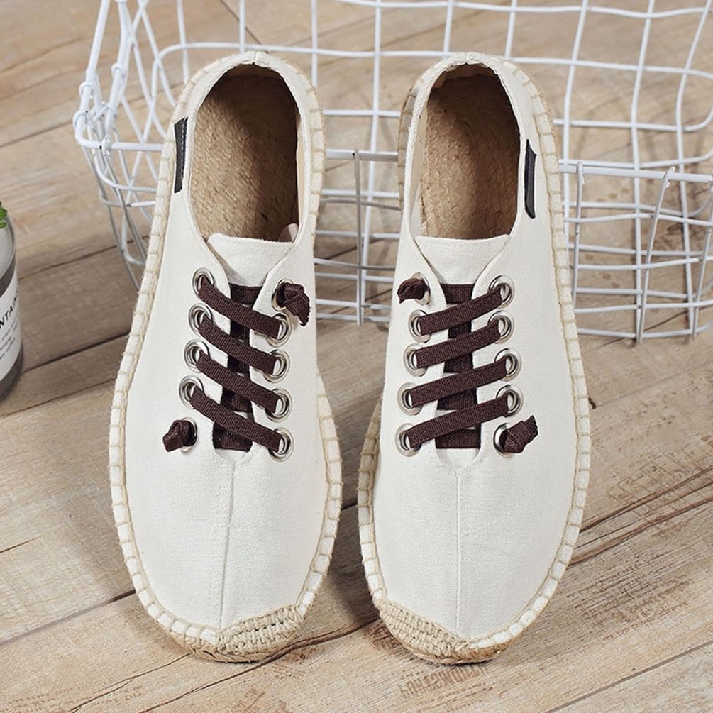 M&Catree Alpargatas para Hombres en Canvas Espadrillas Antideslizante Slip-on Alpargata Mocasines Planos