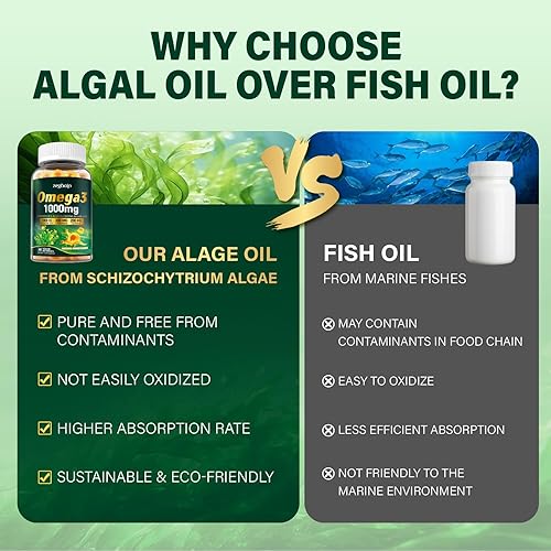 Miniatura 8 de Gomitas de suplemento Omega-3 para mujeres y hombres  1000 mg de Omega3 DHA y EPA vegano con cúrcuma, vitamina D3, K2, citicolina para la salud