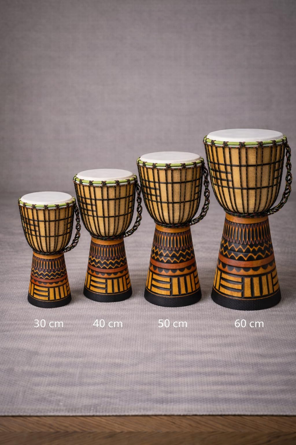 Mienloco, tamburo djembe di alta qualità, inclusa borsa da viaggio 30 cm