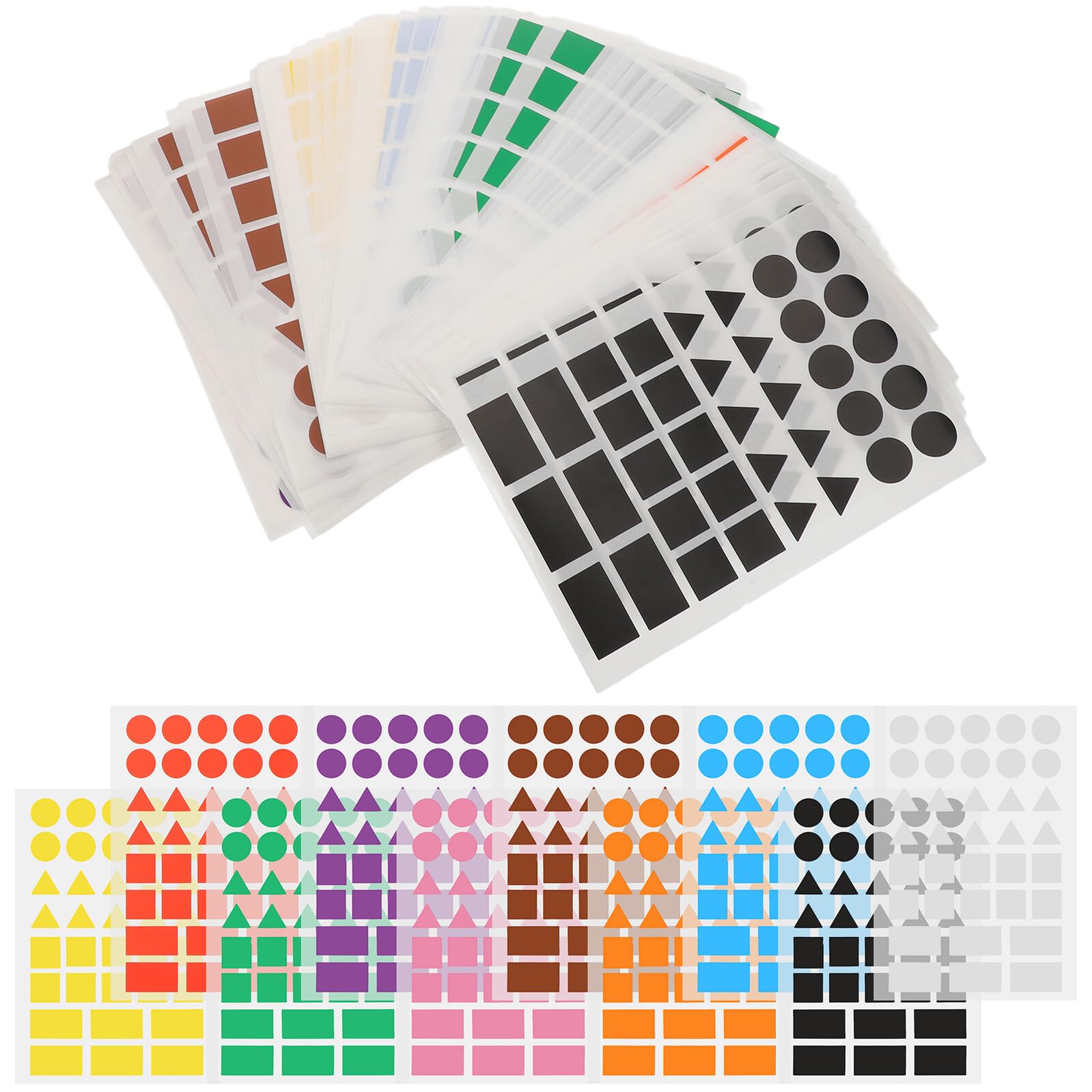 Mipcase 100 Fogli Etichette Adesive Scrivibili a Forme Varie Stickers Colorati per Codifica Etichette Autoadesive per Organizzazione Ufficio Scuola e Feste