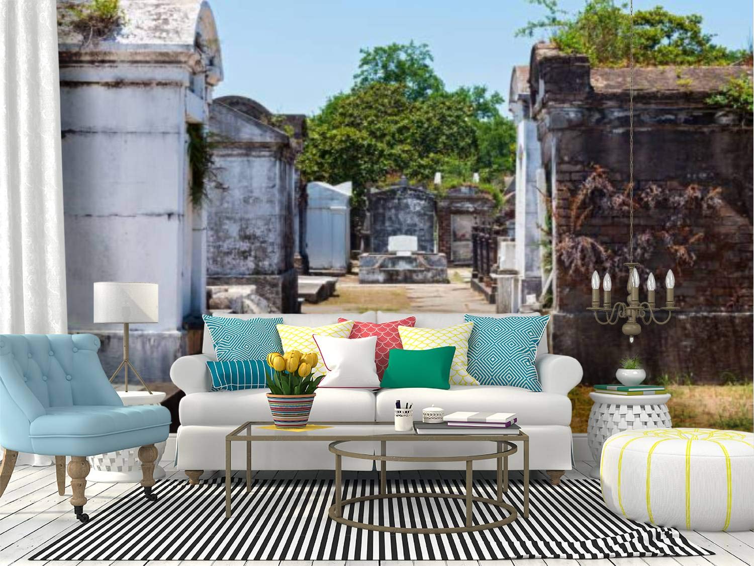 Wall Mural mausoleums and tombs at historic cemetery in new orleans new orleans Peel and Stick Wallpaper Self Adhesive Wallpaper Large Wall Sticker Removable Vinyl Film Roll Shelf Paper Home Decor