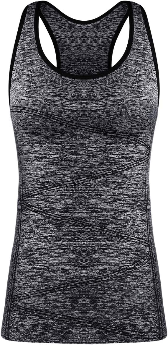 DisbestYoga Tank Tops for Women, Stretchy Sleeveless Shirt Workout Running Tops with Removable Bra Pads