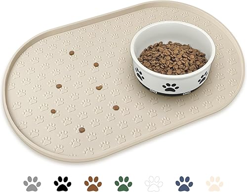Miniatura 1 de Tapete de alimentación de mascotas para perros y gatos, mantel individual de silicona para perros, antideslizante, impermeable, evita el