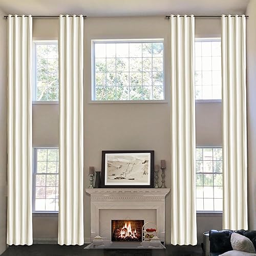 Frelement Cortinas extralargas de terciopelo de felpa para techos altos, cortinas de oscurecimiento de la habitación, cortinas con ojales, cortinas