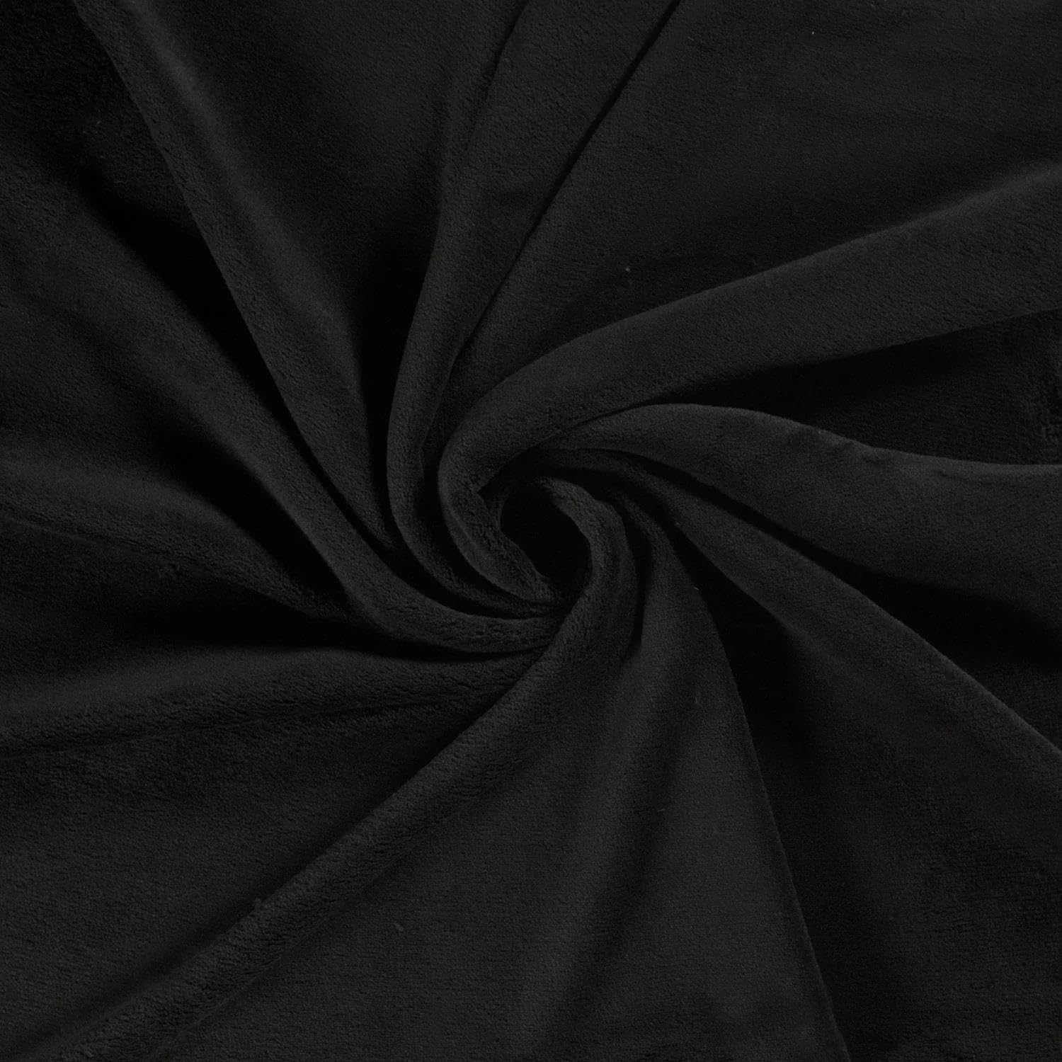 Crs Fur Fabrics Black Double Sided Coral Cuddle Fleece Fabric Material 1Mtr