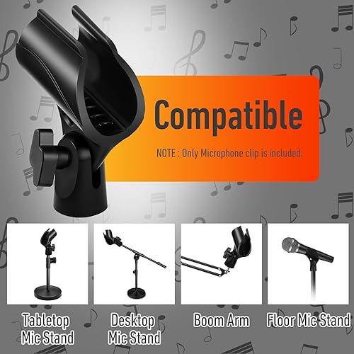 Miniatura 4 de 2 soportes para micrófono, soporte universal para micrófono, clip de micrófono ajustable, soporte de micrófono para soporte de micrófono, clip de