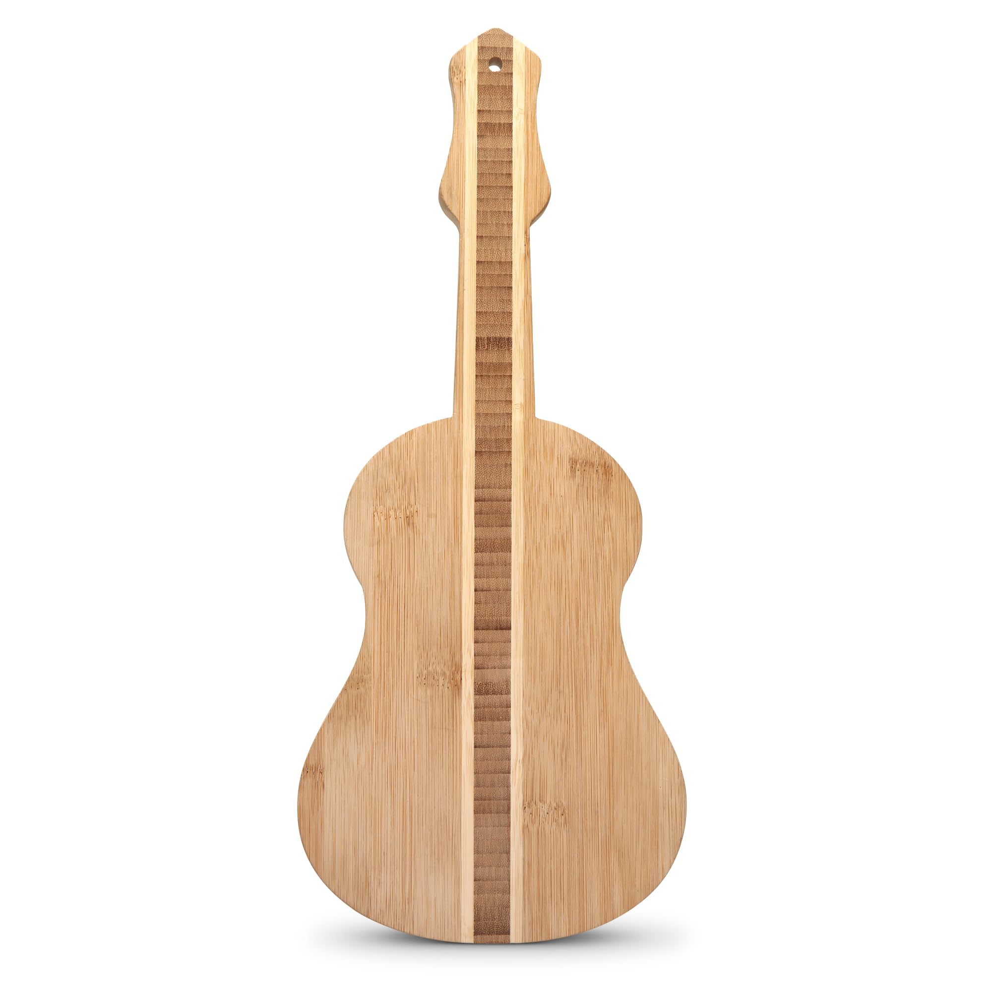 Vastigo Guitar Shaped Bamboo 7” x 17” Serving and Cutting Board – Music Inspired Kitchenware: Perfect for Serving Appetizers, Cheeses, Charcuterie and More