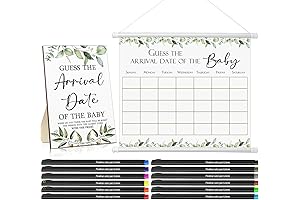 Sintuff Baby Prediction Calendar - Personalized Arrival Guessing Game for Baby Shower...