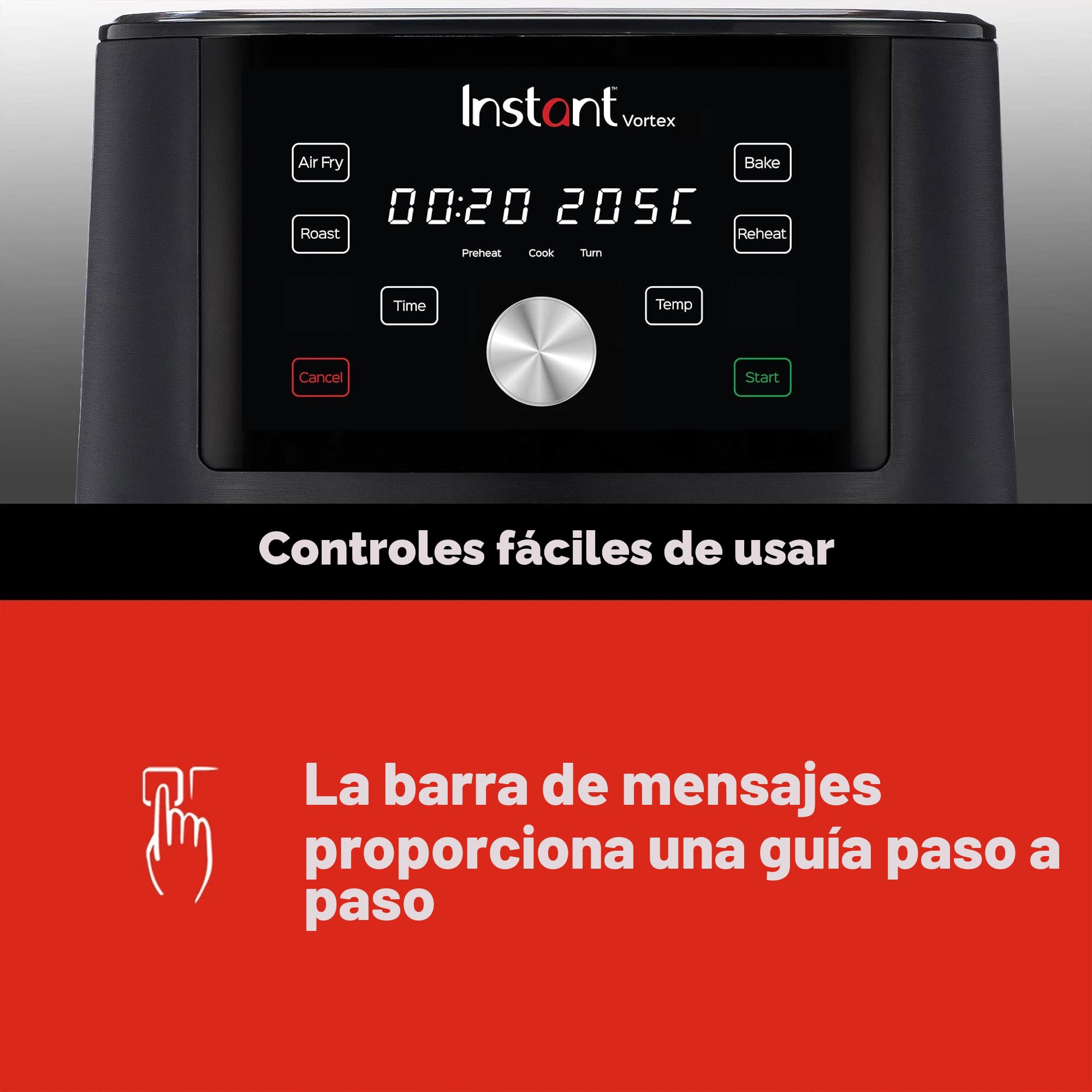 Instant Pot Vortex 4 en 1 Freidora de Aire Digital Antiadherente con Temporizador y Función de Horno y Calentador, 1.700 W – 5,7 L