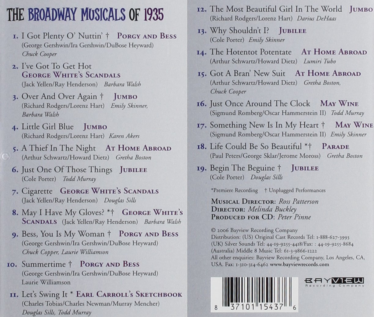 Broadway Musicals of 1935