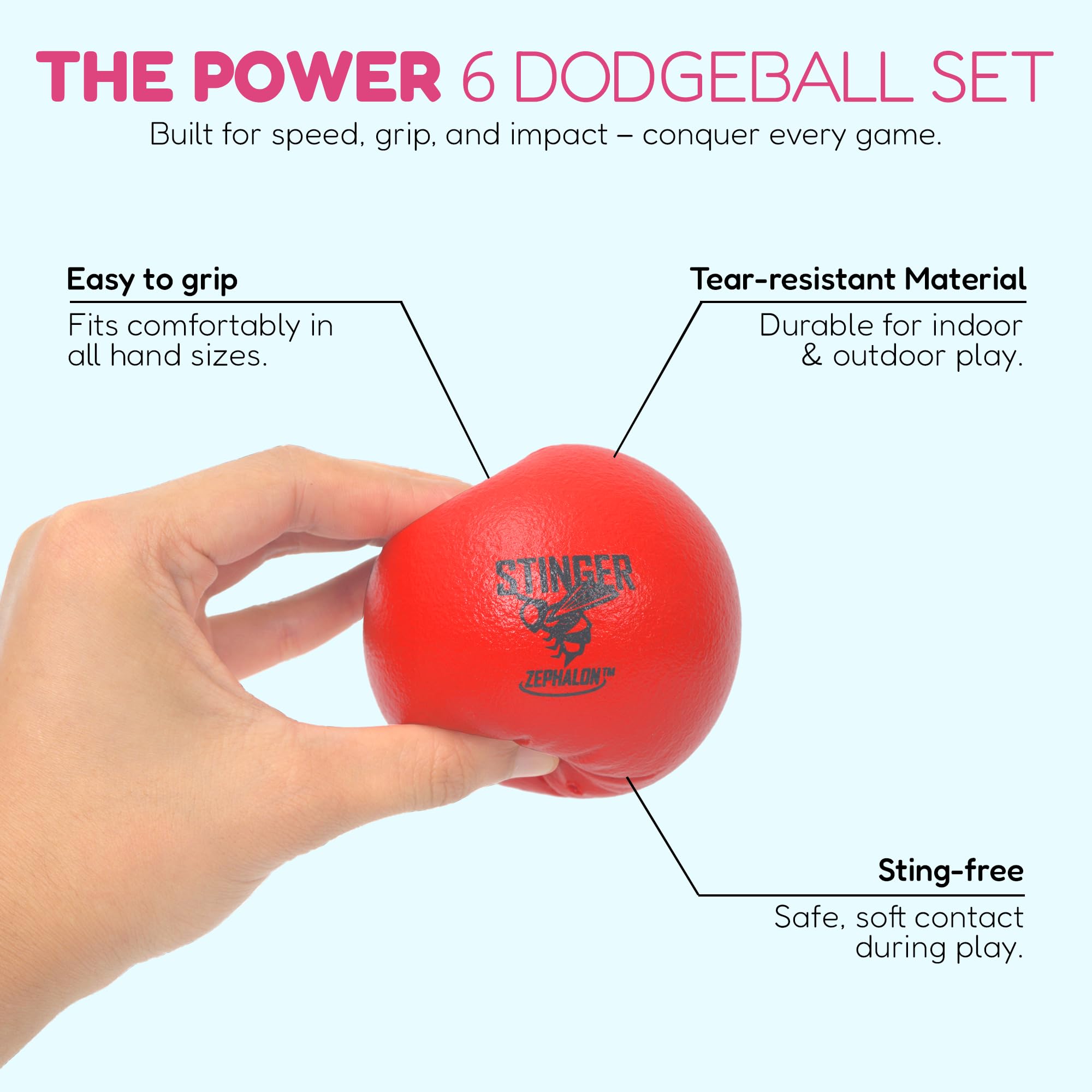GSM Brands 3.5 Inch Dodgeballs (6 Pack) – Durable Soft Skin, Multi-Color Fun for Kids