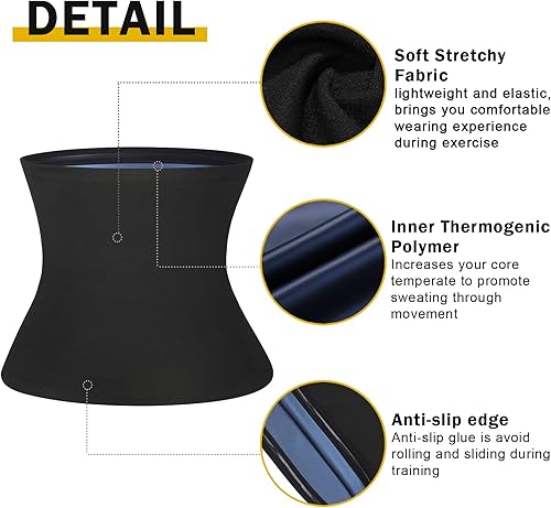 Miniatura 5 de Cinturón reductor de cintura para sudar, banda de sudor para sauna, cinturón adelgazante para mujeres, grasa del vientre inferior, talla grande