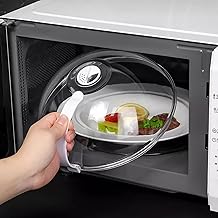 BeSokar Microwave Cover, BPA-Free Microwave Cover with Handle, Heat Resistant up to 200°C, Splash Guard for Microwave, Easy to Clean