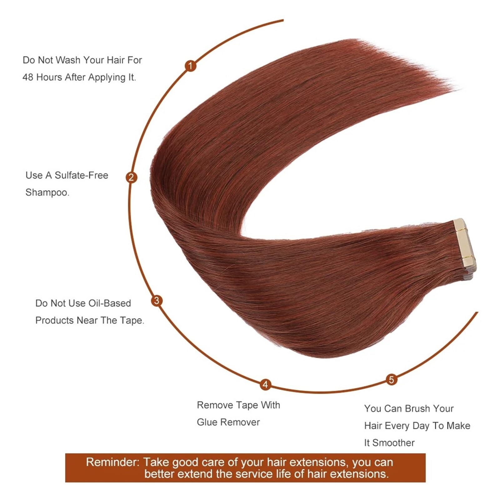 Lot De 40 Extensions De Cheveux Humains À Bande Adhésive, Lisses Et Invisibles, For Salon De Coiffure, De 35 À 61 Cm Facile à Utiliser(24 inches 60cm 50g,1B-6-1B)