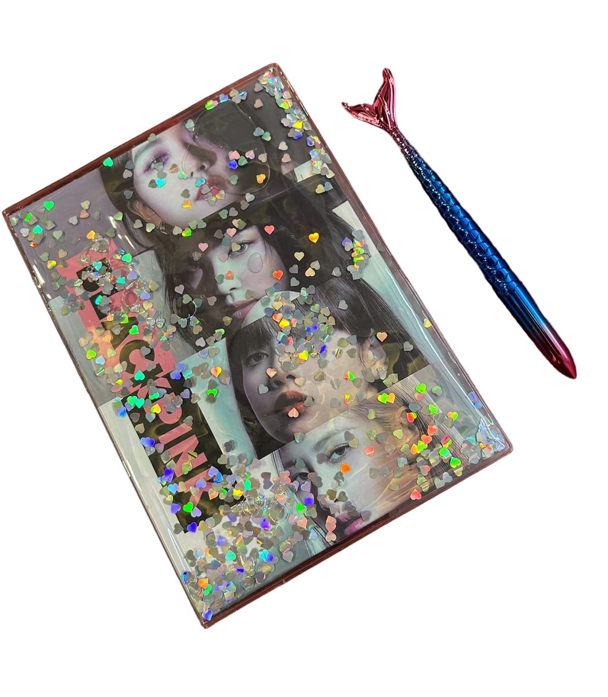 Prezzie Villa Black pink Kpop Water Diary for Kids Notebook for Girls Personal Diary for Kids School Notebook Designer Diary for Kids 160 Ruled Pages (Black Pink water Diary with Mermaid Pen)