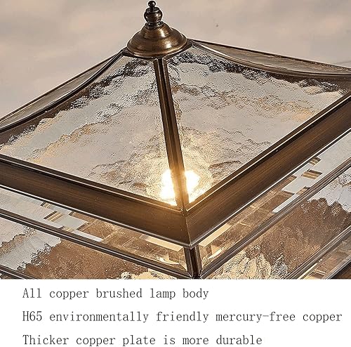 Miniatura 6 de Luces de poste al aire libre, faro de columna de cobre nuevo chino al aire libre impermeable columna faro hogar jardín luz de pared Villa puerta