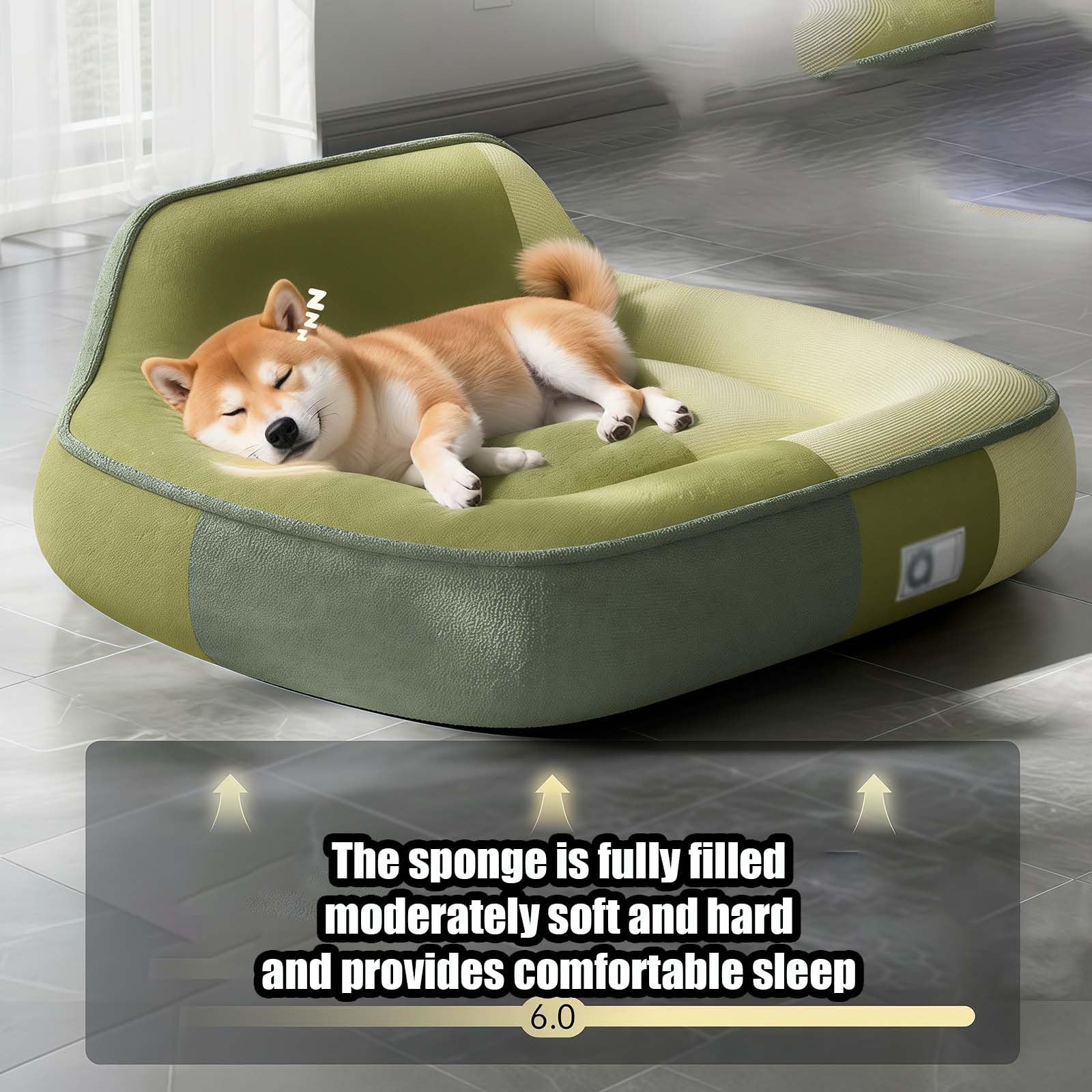 Hundesofa mit erhöhten Seiten, Füllung aus Memory-Schaum, langlebiges und stützendes Design für große Hunde