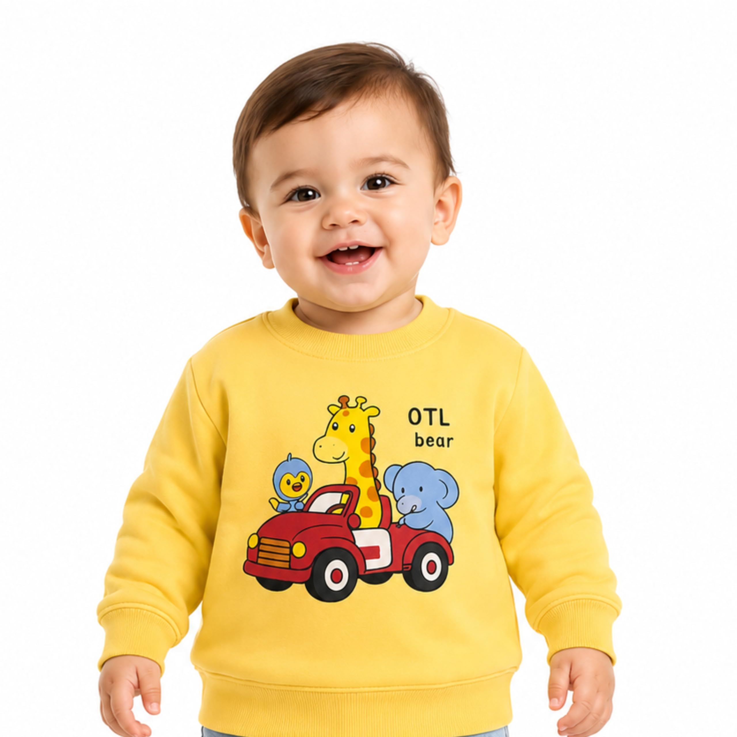 Winter Wear Clothes, Cute Sweatshirt for Baby Boys & Girls,Full Sleeves Round Neck Warm Pullover with Faux Fur-image-19