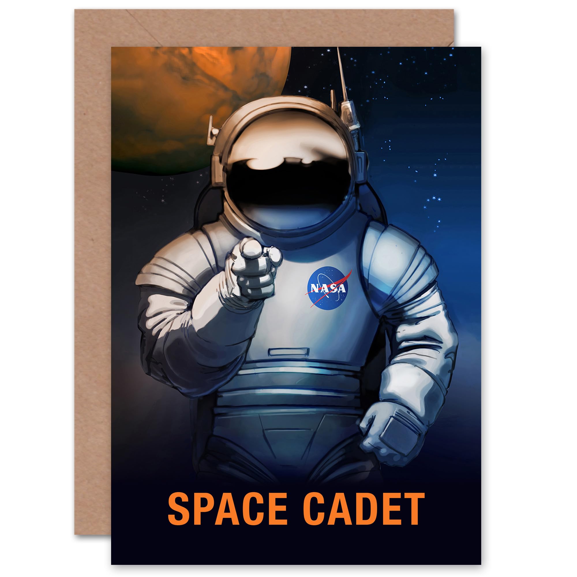 Artery8 Birthday Nasa Astronaut Space Cadet Brother Male Friend Stoner For Him Her Blank Inside Greeting Card